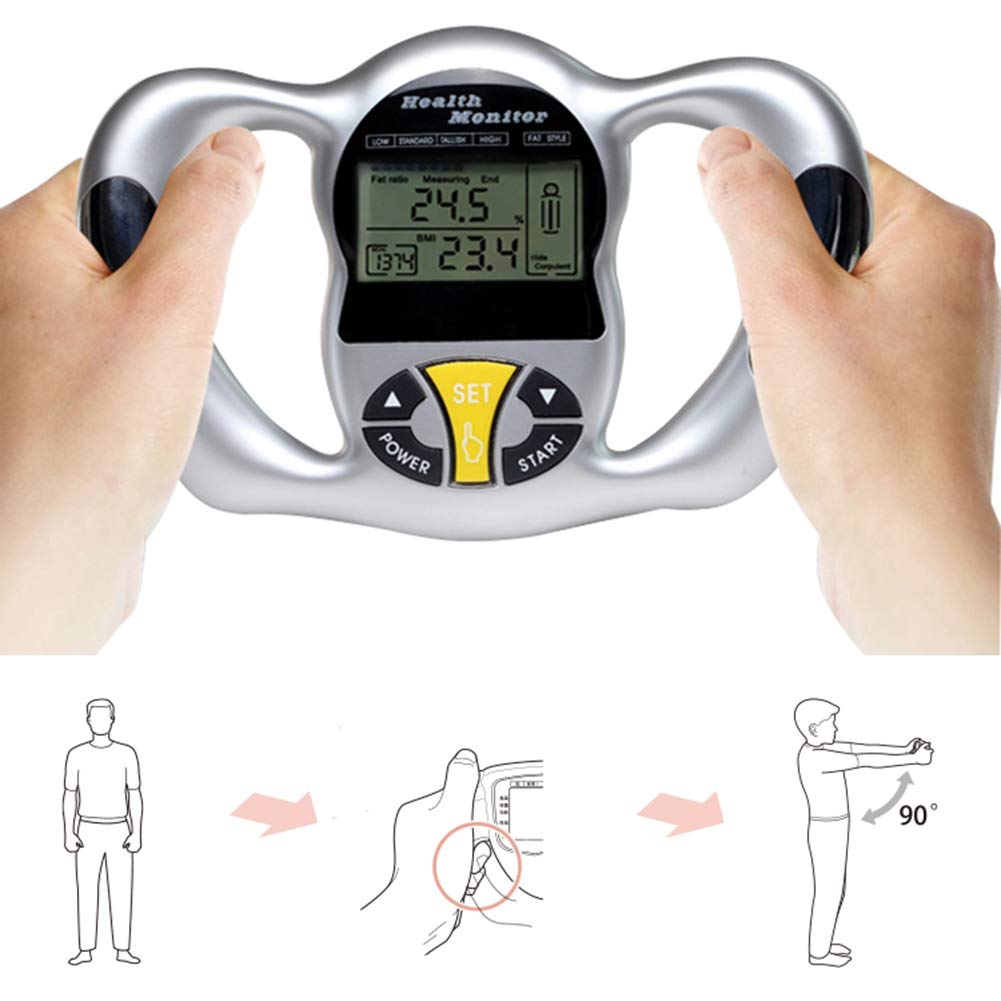 Body Fat Analyzer, Handheld Body Fat Measurement Device Body Fat Measuring  BMI Meter Fat Analyzer Monitor Measure Body Fat Percentage Machine Body Fat