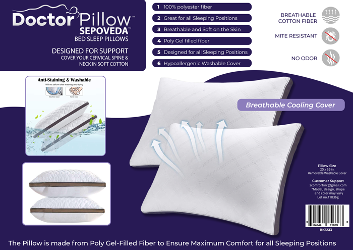 Buy Sepoveda Bed Sleep Pillow by Doctor Pillow, Best Cooling Gel Pillow